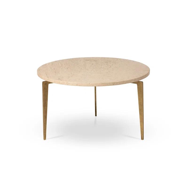 Park Hill Collection Travertine Round Nesting Coffee Table Set