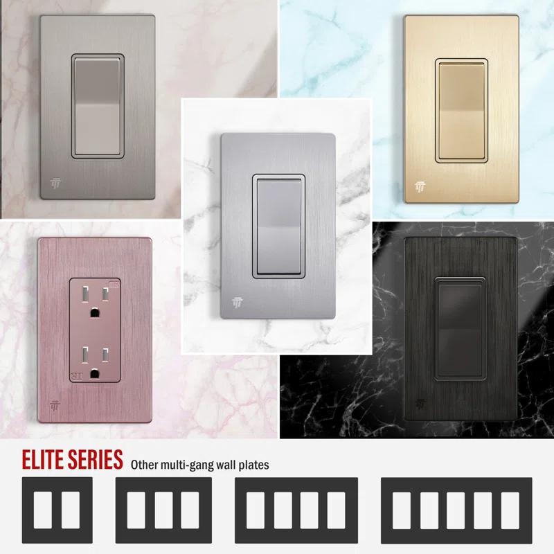 Enerlites No Subject 1 - Gang Rocker Standard Wall Plate
