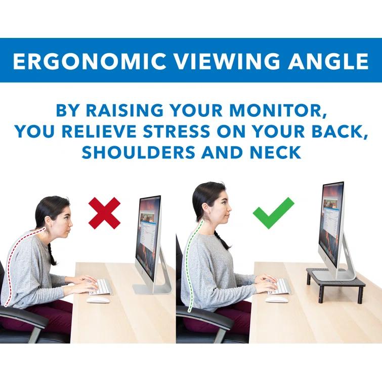 Mount-it Mount-It! Adjustable Monitor Riser | Metal Computer Screen Platform Stand For Desktop Or Laptop