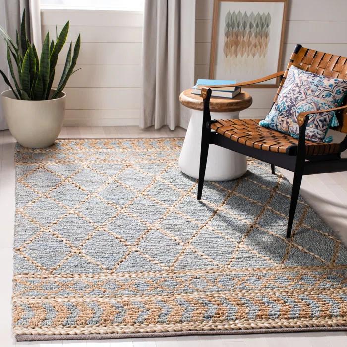 Sand & Stable™ Phippsburg Geometric Handwoven Natural/Blue Area Rug