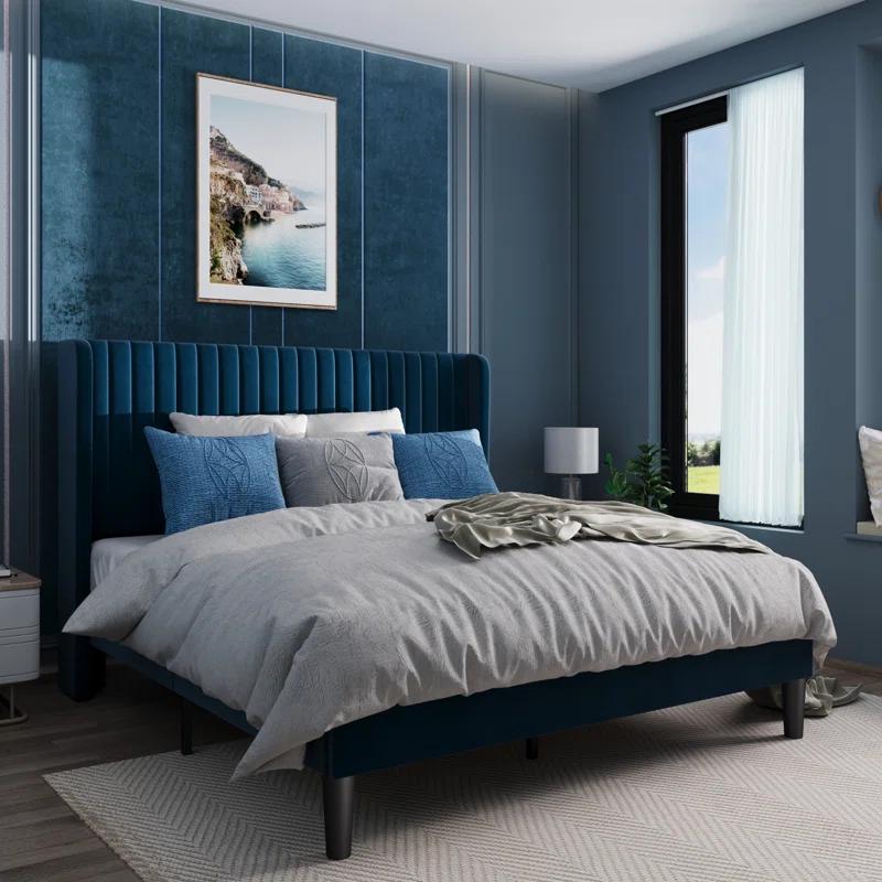 Candler Upholstered Platform Bed with Wingback