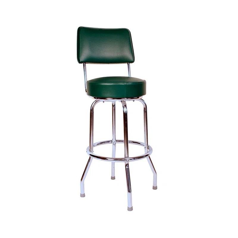 Retro Home Single Ring Upholstered Swivel Bar & Counter Stool with Back