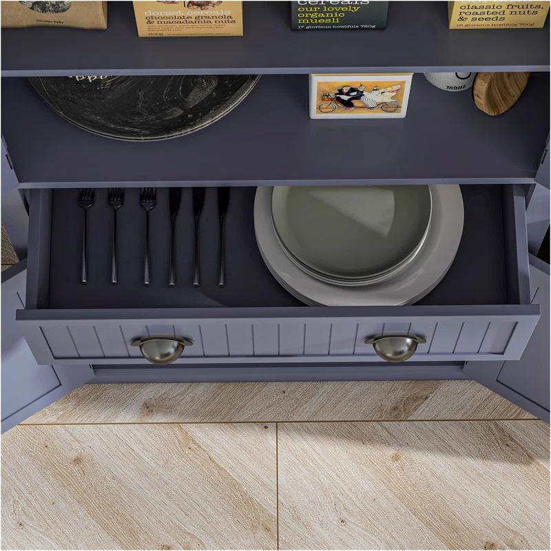 Winston Porter 72" Kitchen Pantry Cabinet Cupboard with Doors