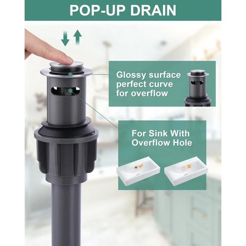 WOWOW 2325200 Widespread Bathroom Faucet 2-handle Bathroom Sink Faucet with Drain Assembly