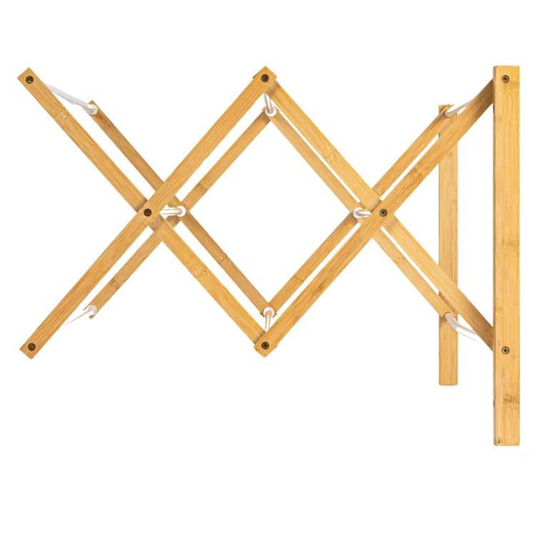 Household Essentials Meghan Bamboo Foldable Wall-Mounted Drying Rack