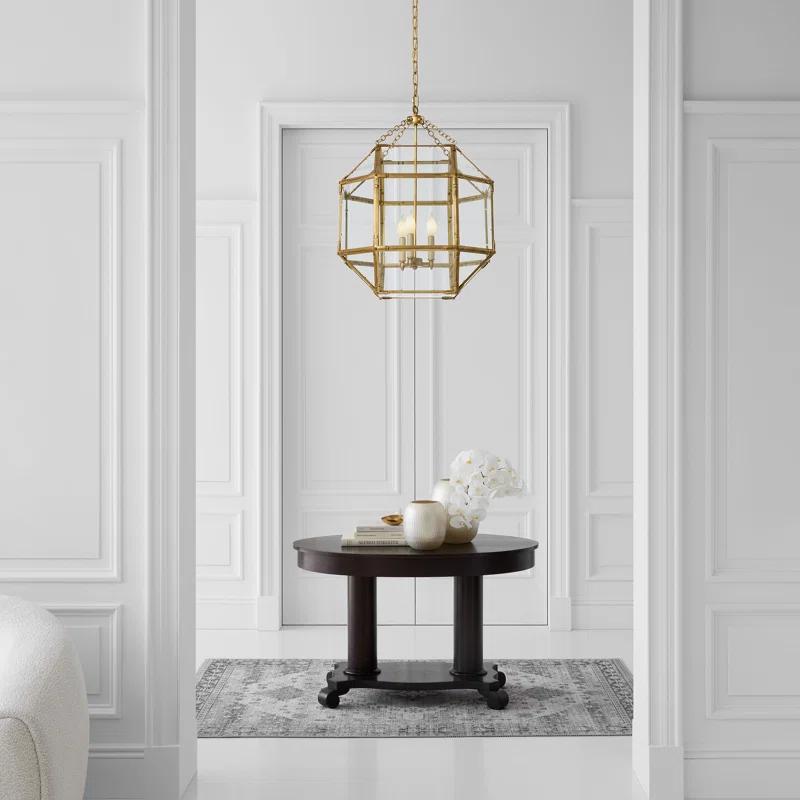 Soleil 14" Hand-Rubbed Antique Brass Drum Ceiling Light