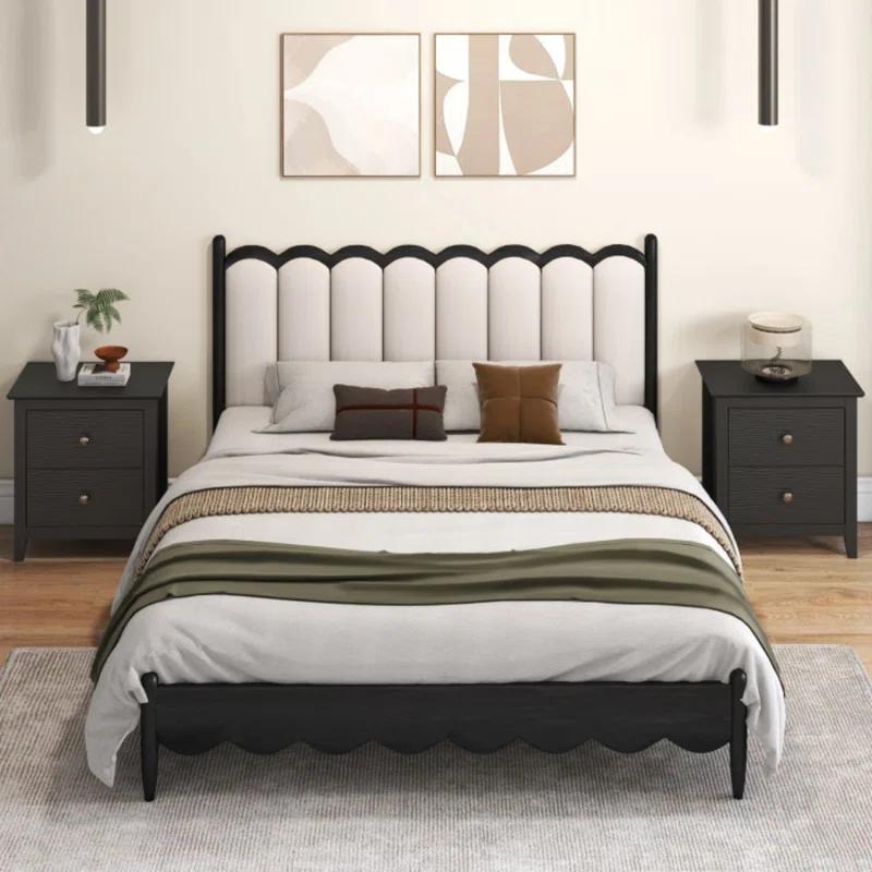 Latitude Run® Modern Nightstand with 2 Drawers for Small Spaces