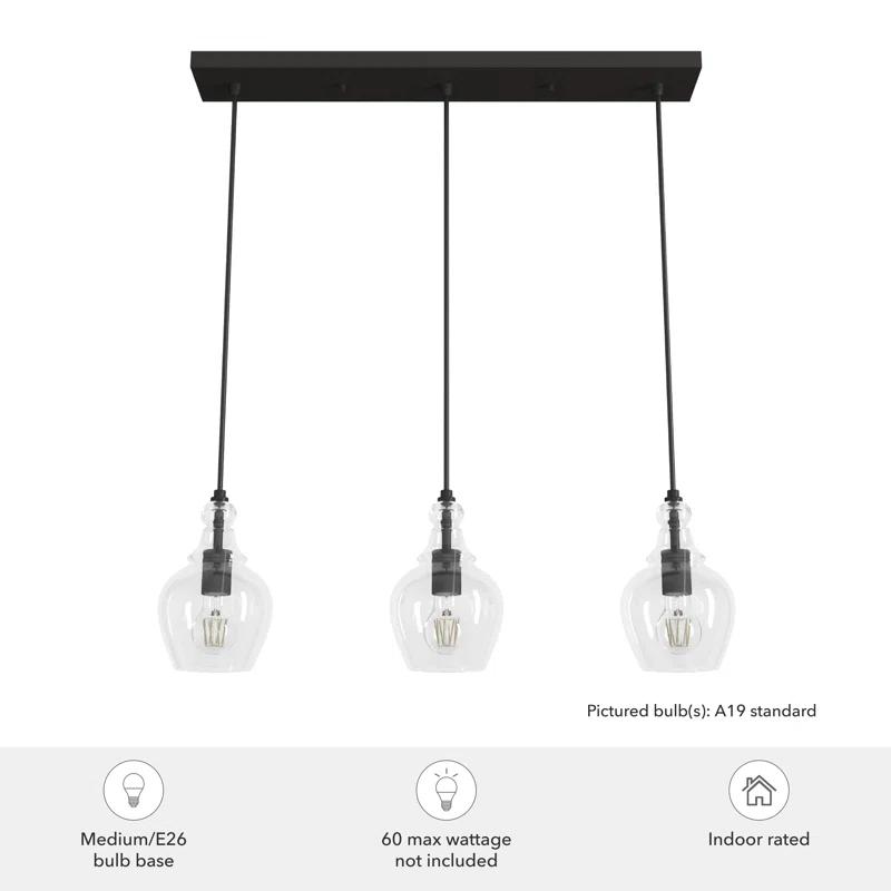 Hunter Fan Maple Park 3 Light Linear Bell Pendant