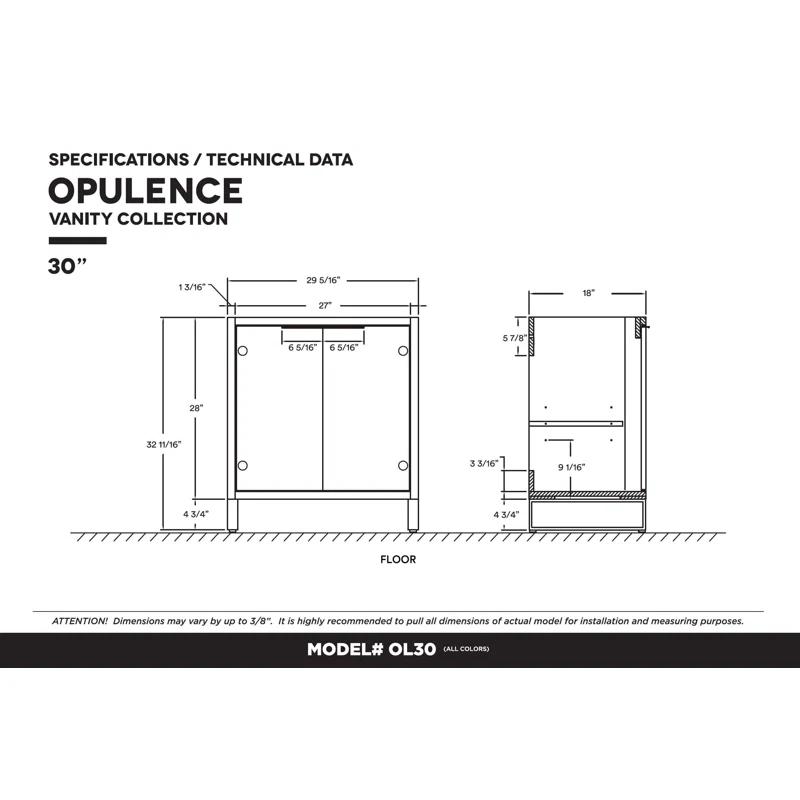 Fine Fixtures 30'' Single Bathroom Vanity Set