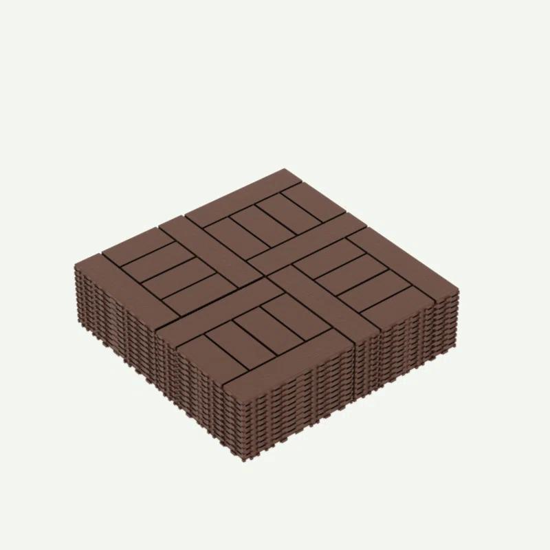 AONYAYBM 12" X 12" Plastic Interlocking Deck Tile,(Set Of 44)
