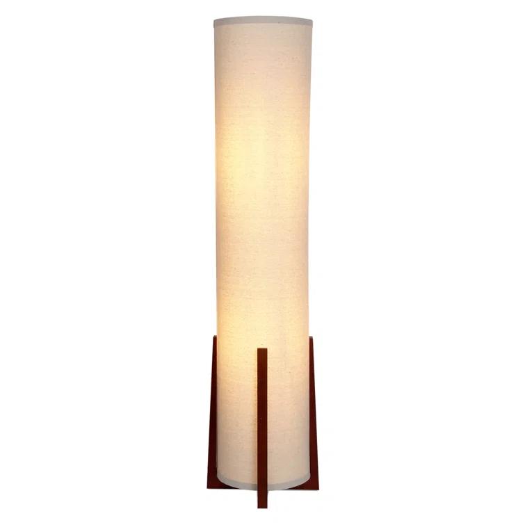 Parker 48 in. Farmhouse 2-Light LED Energy Efficient Floor Lamp with Beige Fabric Cylinder Shade
