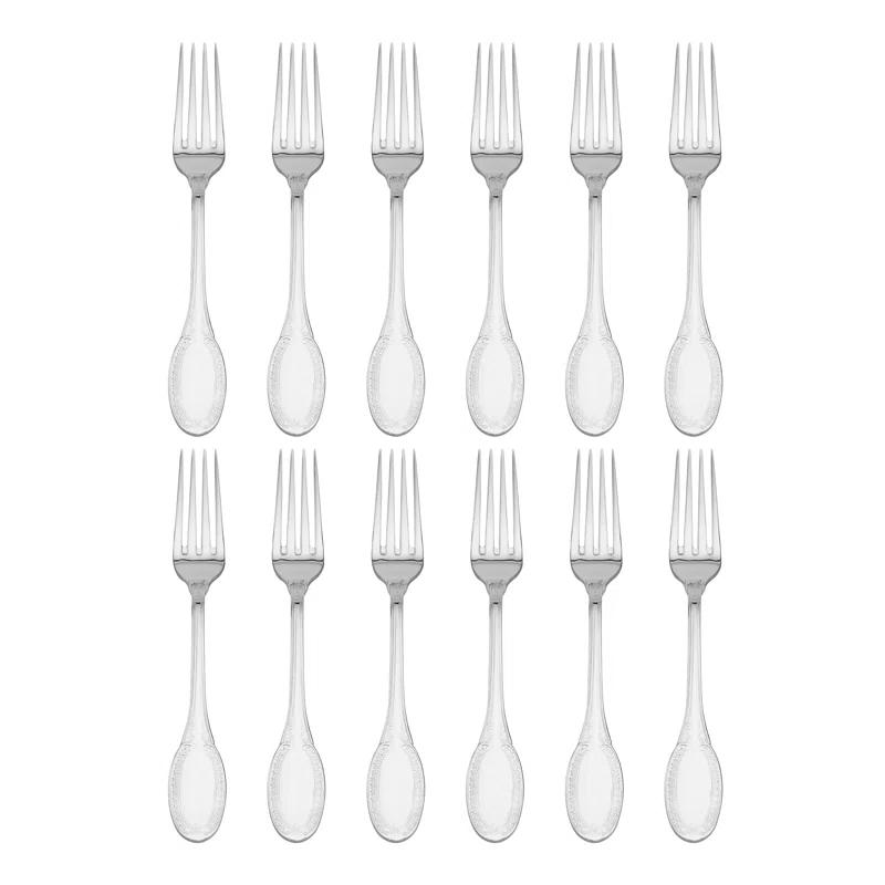 Wallace Wallace Hotel Lux 77-Piece 18/10 Stainless Steel Flatware Set, Silver, Service for 12