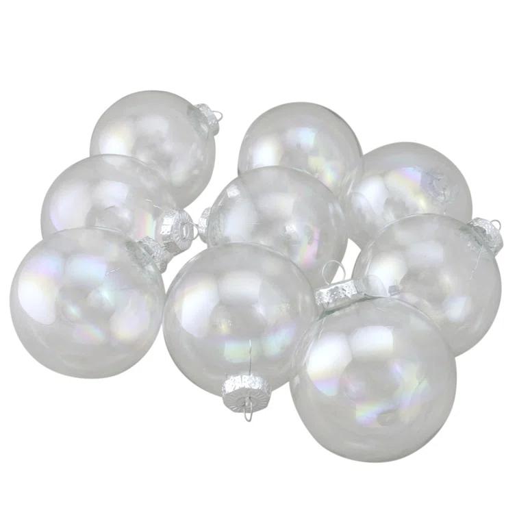 Glass Christmas Ball Ornament (Set of 9)