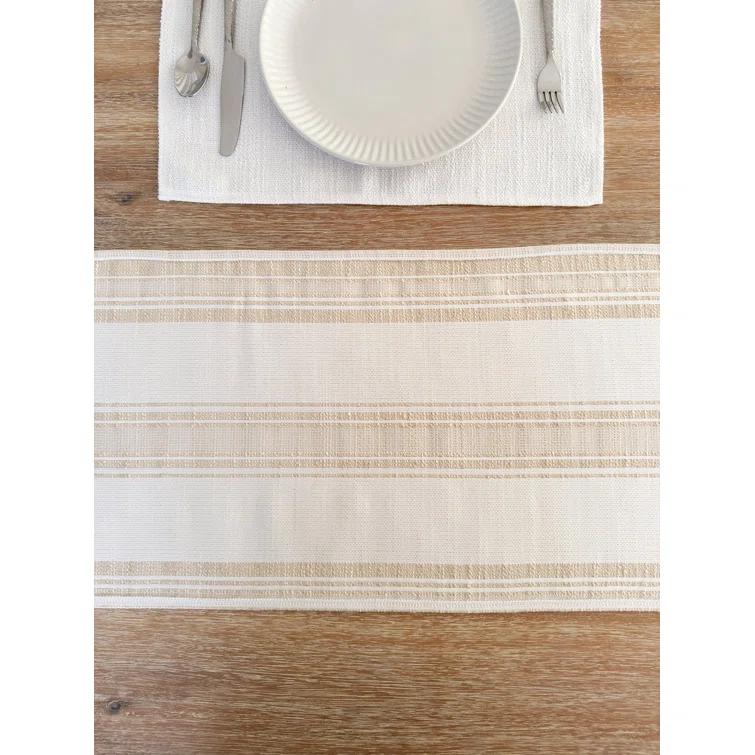 Anaya Beach Club Stripe Indigo Indoor Outdoor Table Runner