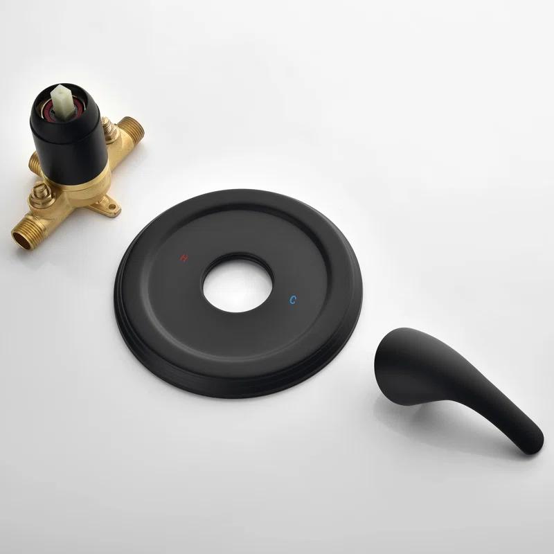 RBROHANT JK0192 High Pressure 7-Way Shower Head Combo, Hand Held Shower & Rain Shower Separately or Together with Rough-in Valve