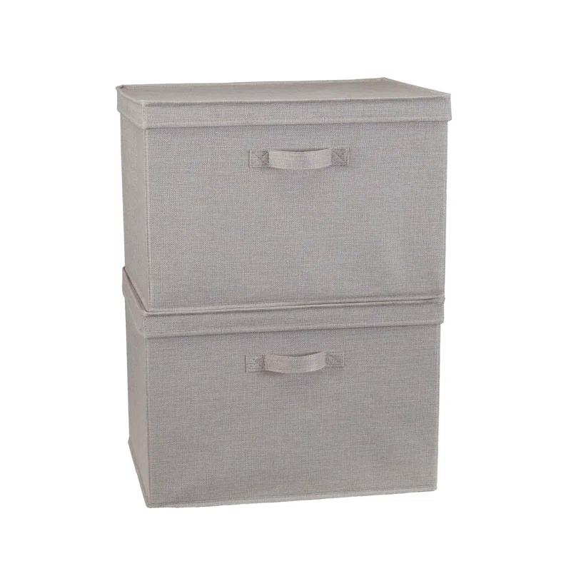 Household Essentials Household Essentials Wide Storage Box Fabric Bin (Set of 2)
