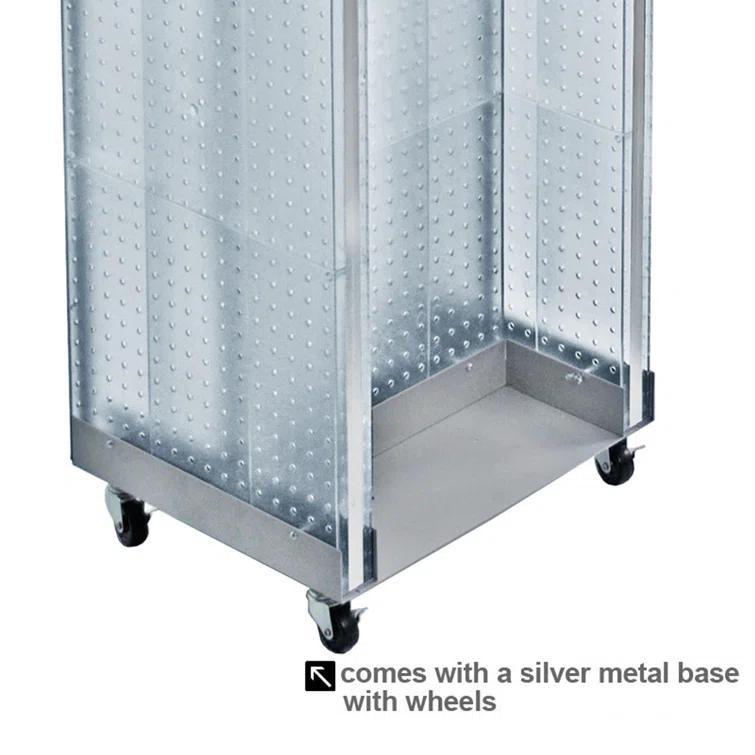 Azar Displays 700430-BLK H-Unit Pegboard Floor Display on Revolving Base. Spinner Rack Stand. Panel Size: 16"W x 60"H