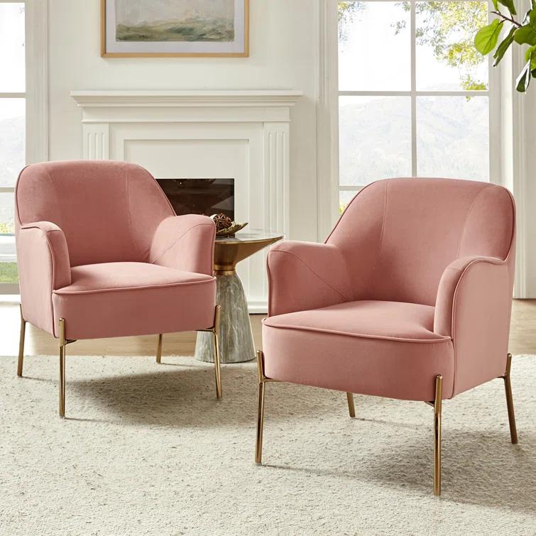 Etta Avenue™ Cleo 26" Wide Contemporary Chair with Recessed Arms (Set of 2)