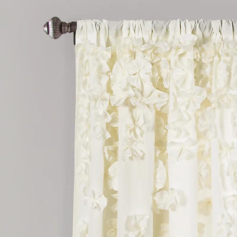 Lush Decor Riley Polyester Semi Sheer Curtain Single Panel