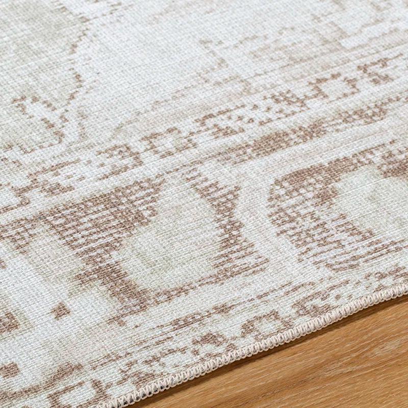 Our PNW Home x Livabliss Our PNW Home x Livabliss Machine Washable Oriental Boho Cream Light Brown Area Rug