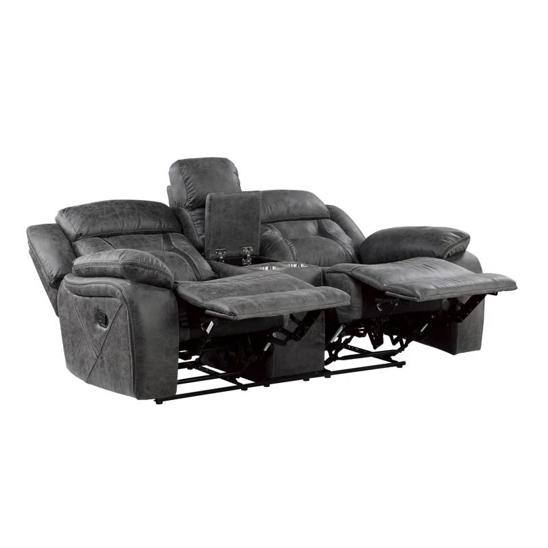 Benjara 74.5'' Upholstered Reclining Loveseat