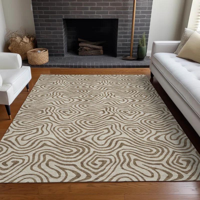 Machine Washable Indoor/Outdoor Chayden ACN1031 Beige Rug