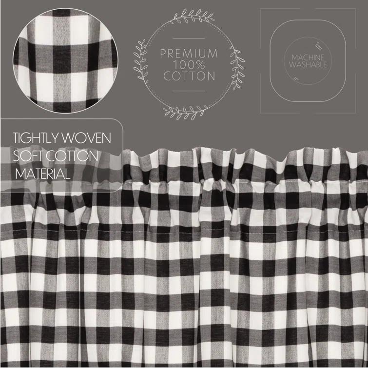 VHC Brands Annie Buffalo Check Plaid Cotton Tailored Window Valance