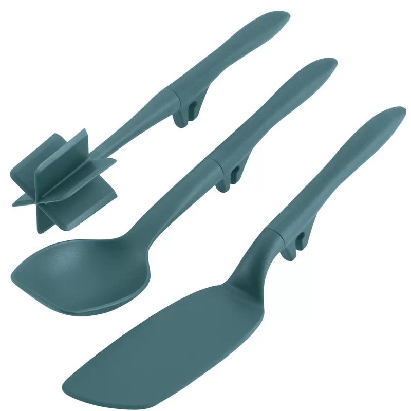 Teal Nylon 3-Piece Lazy Cooking Utensil Set