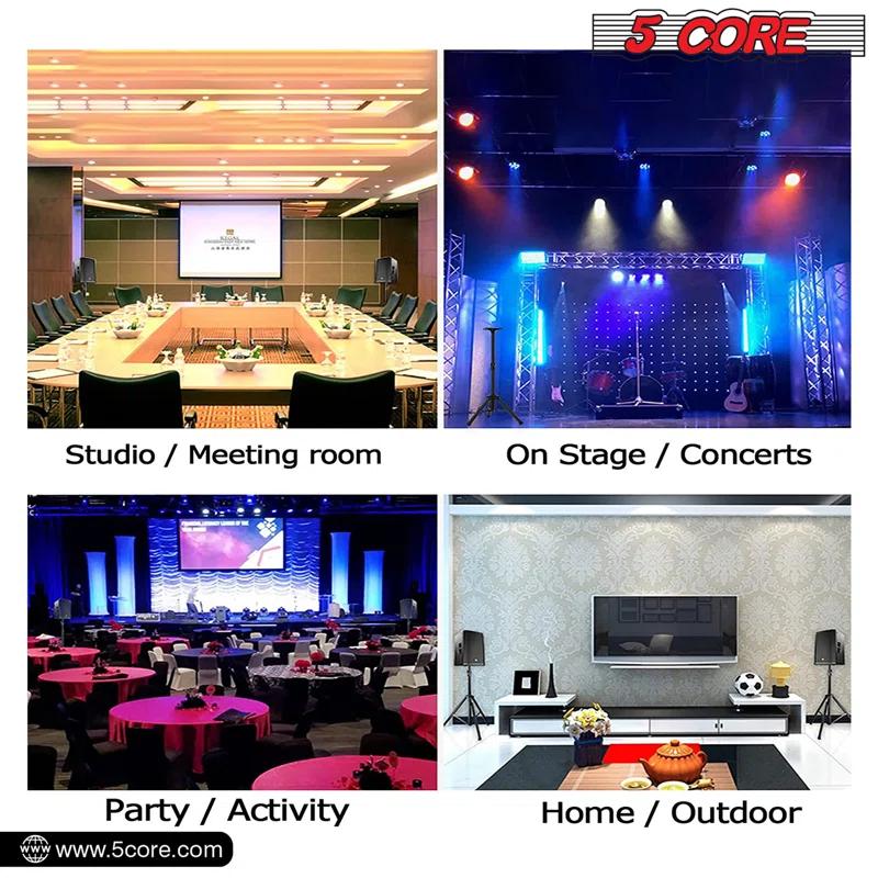 Arlmont & Co. 5 Core Speaker Stand Height Adjustable PA DJ Tripod Studio Monitor Stands w 35mm Compatible Insert