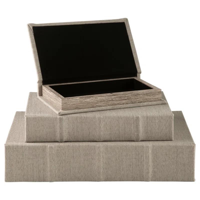 Ebern Designs Kepir 3 Piece Fabric Book Box Set