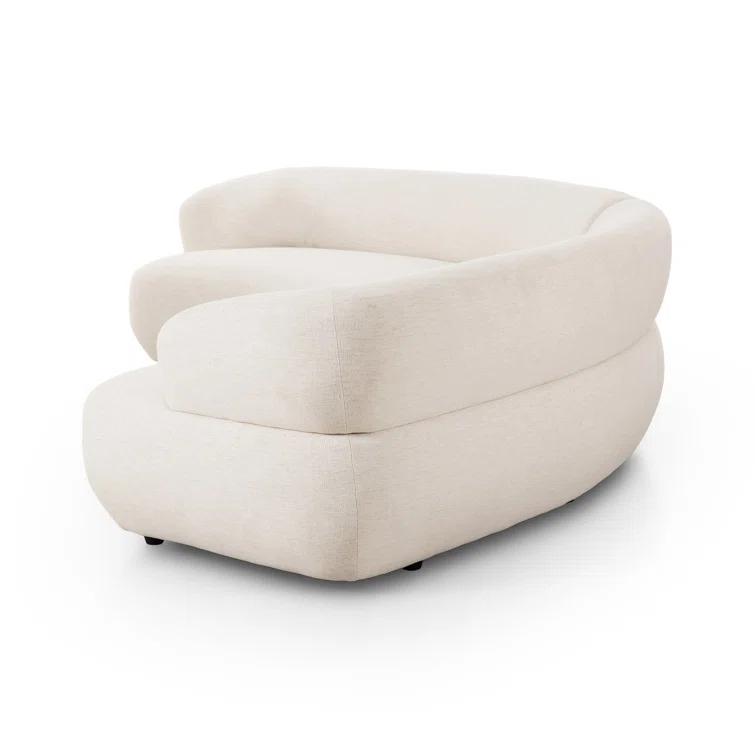 Nomad Snow Linen Fabric Two Piece Sectional Sofa, 159"