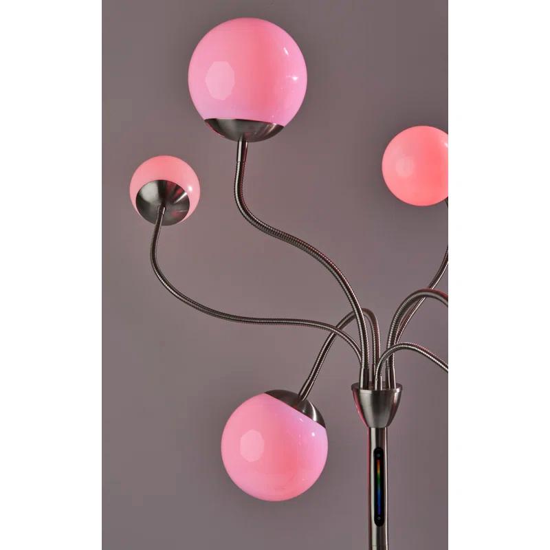 Adesso Phoebe 64'' Brushed Steel LED Tree Floor Lamp