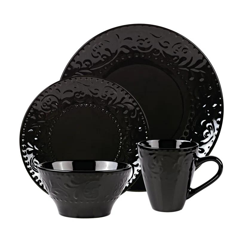 Lorren Home Trends Lorren 16 Piece Stoneware Dinnerware Set - Service for 4