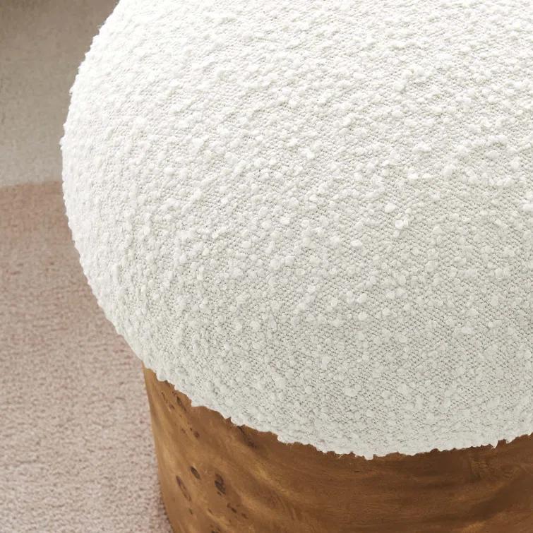 Modway Modway Breeze Boucle Upholstered Ottoman In Ivory Burl