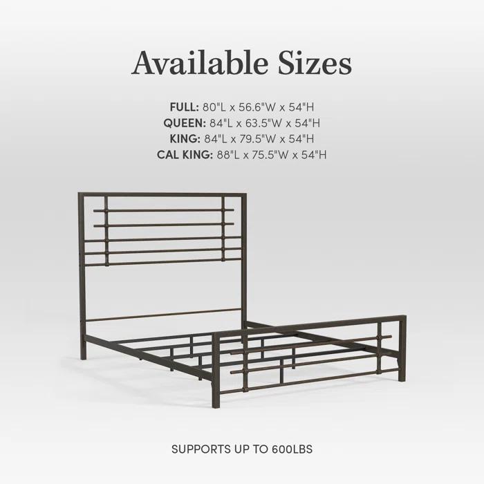 17 Stories Mcintosh Industrial Metal Snap Assembled Bed Frame