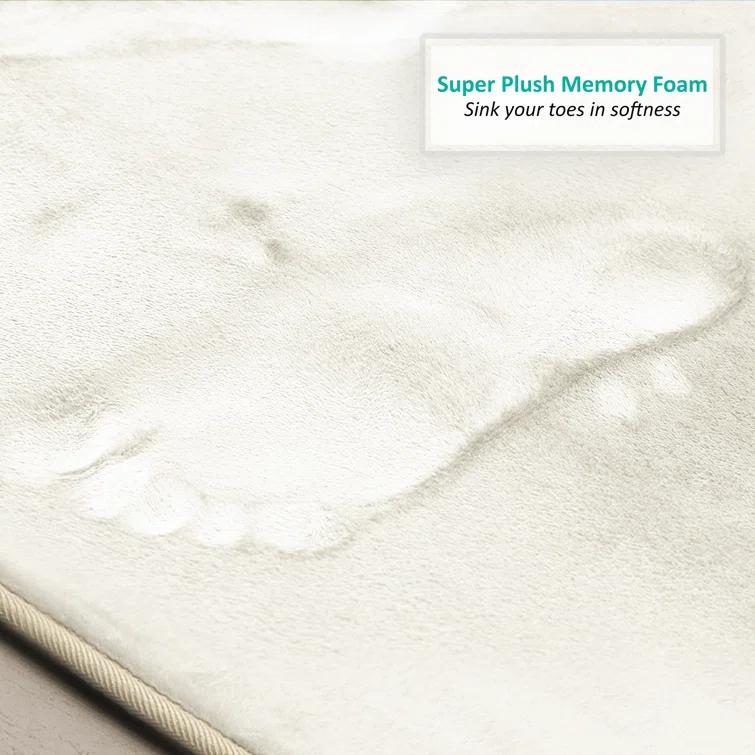 Clara Clark Ultra Soft and Absorbent Memory Foam Bath Rug Set with Non-Slip Backing