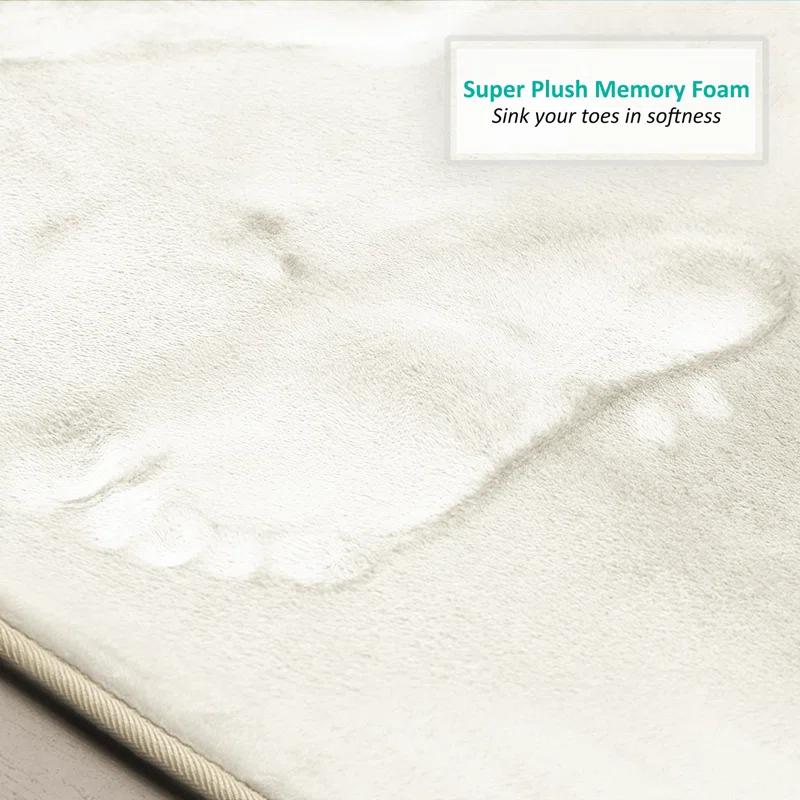 Clara Clark Ultra Soft and Absorbent Memory Foam Bath Rug Set with Non-Slip Backing