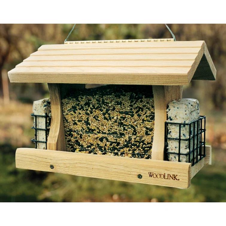 Woodlink Wood Hanging Hopper Bird Feeder