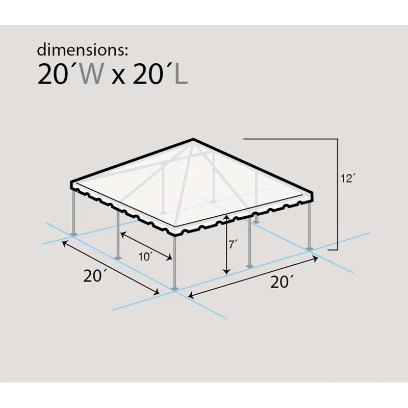 Party Tents Direct 20' x 20' Weekender Party Frame Tent, Blue