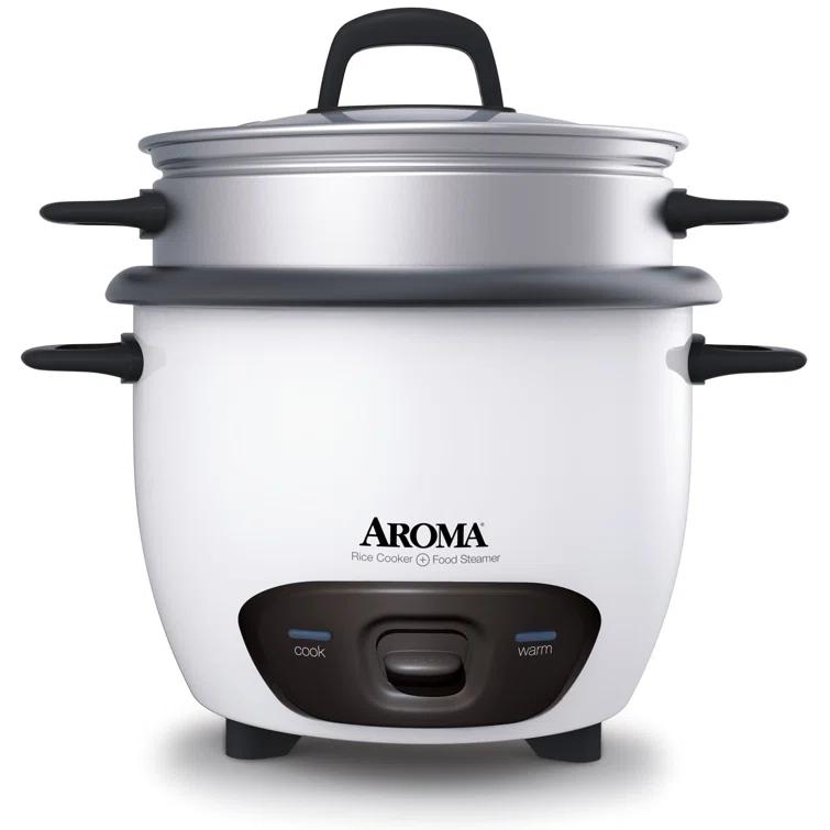 Aroma AROMA Rice Cooker, 7-Cup (Uncooked) / 14-Cup (Cooked), Steamer, Grain Cooker, 3Qt