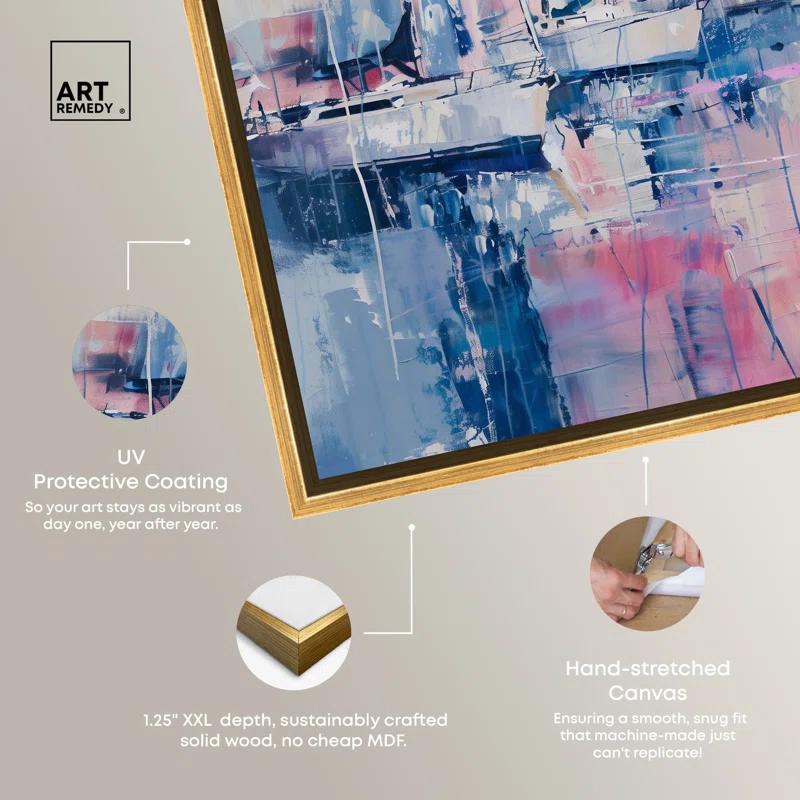 Art Remedy Art Remedy Pastel Sea Breeze Framed Sailing 1 Piece Canvas Wall Art 57710