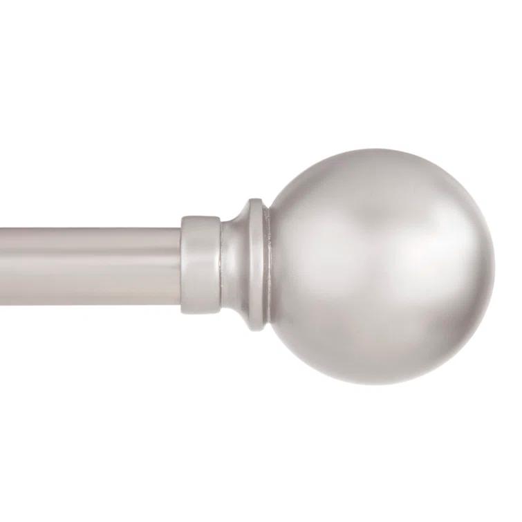 Kenney Manchester Mercer 3/4" Brushed Nickel Single Curtain Rod