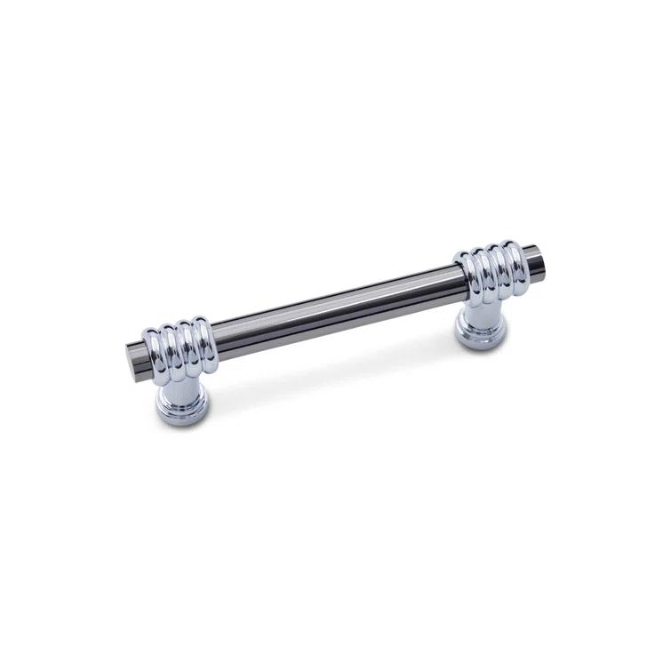 Modern Black Nickel and Chrome Bar Pull with Mounting Hardware