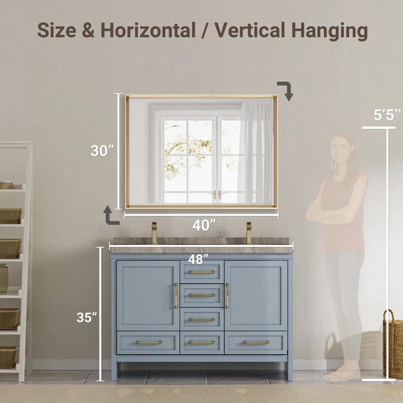 Decorative Wall Mirror Beveled Design, Bathroom Vanity Mirror Accent Mirror Finish