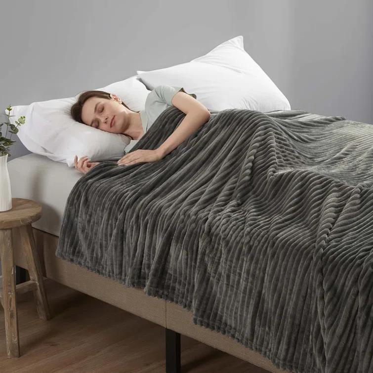 Nestl Nestl Cut Plush Cozy Throw Blanket - Fuzzy Warm Fleece Bed Blankets - Throws for Sofa, Bed, and Couch