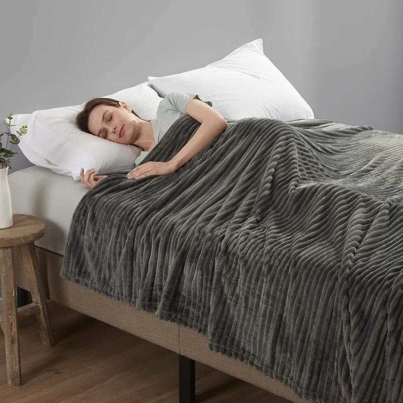 Nestl Nestl Cut Plush Cozy Throw Blanket - Fuzzy Warm Fleece Bed Blankets - Throws for Sofa, Bed, and Couch