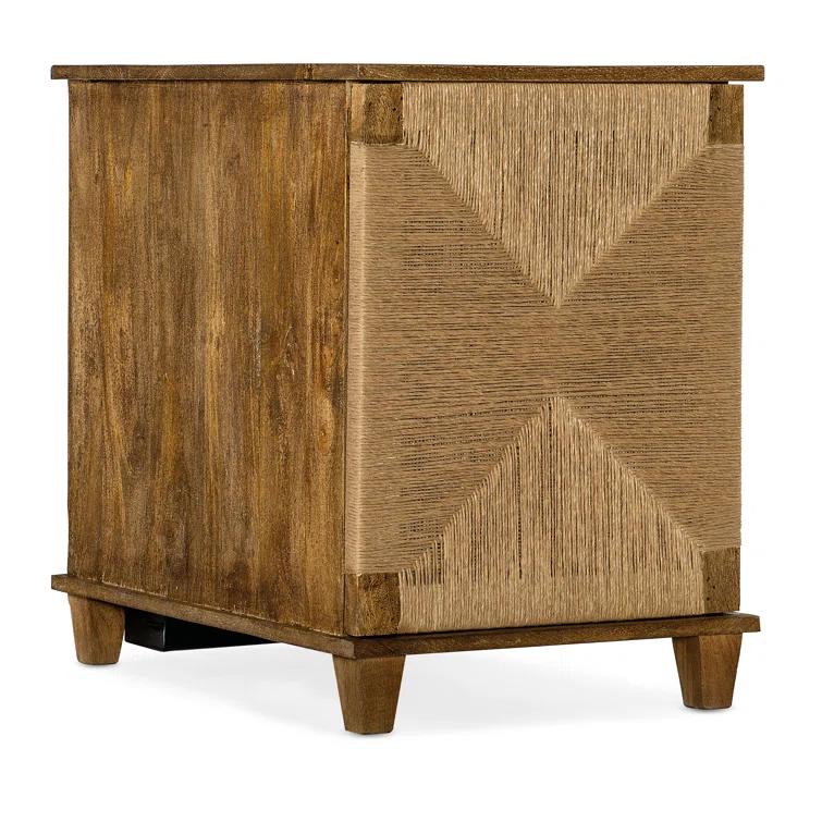 Chiseling Solid Wood Accent Cabinet