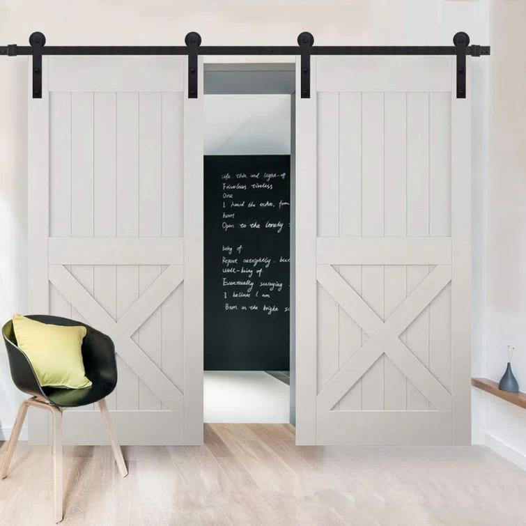 HERACLES Standard Double Door Barn Door Hardware Kit