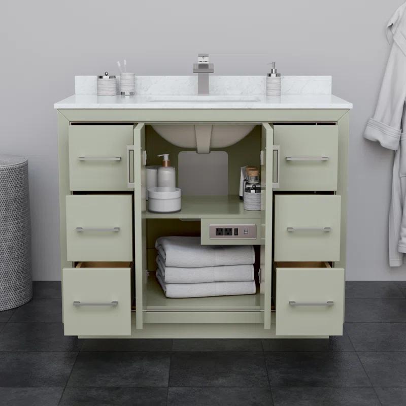 Wyndham Collection Icon 59.25" Single Bathroom Vanity Base and Mirror Only