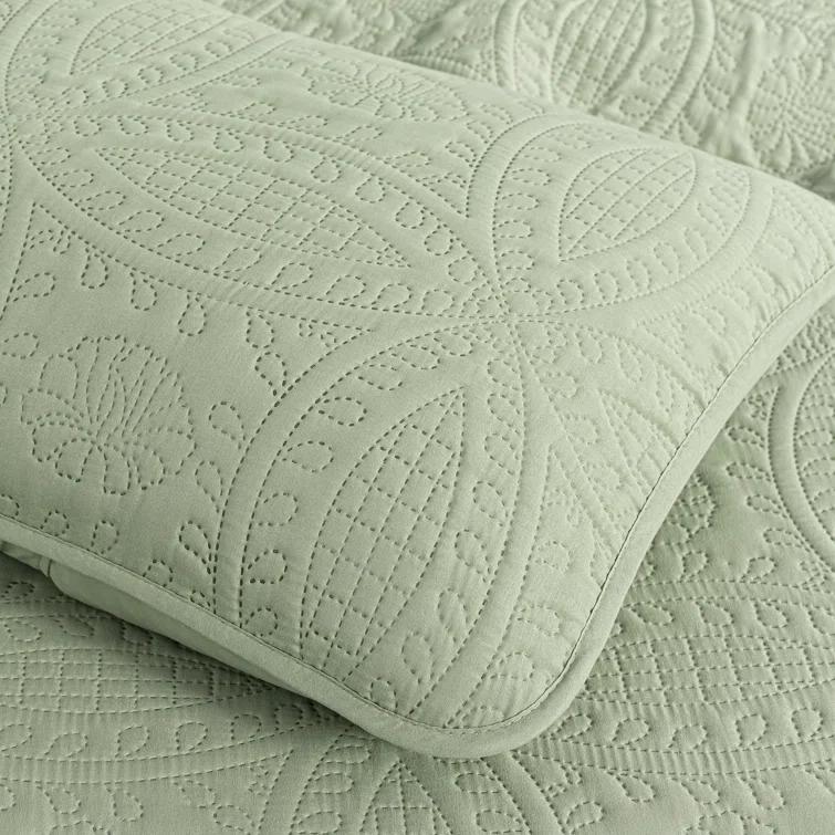 Chezmoi Collection Austin Microfiber Reversible 3-Piece Coverlet / Bedspread Set